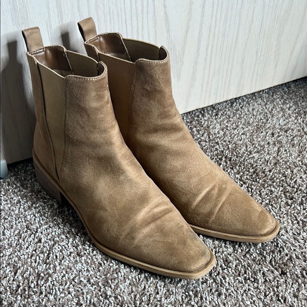 Paolo Tan Suede Ankle Booties